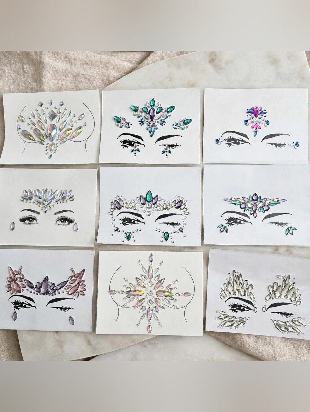 Sparkling Festival Face Jewels Multi Self Adhesive Rhinestone Body Gem Stickers